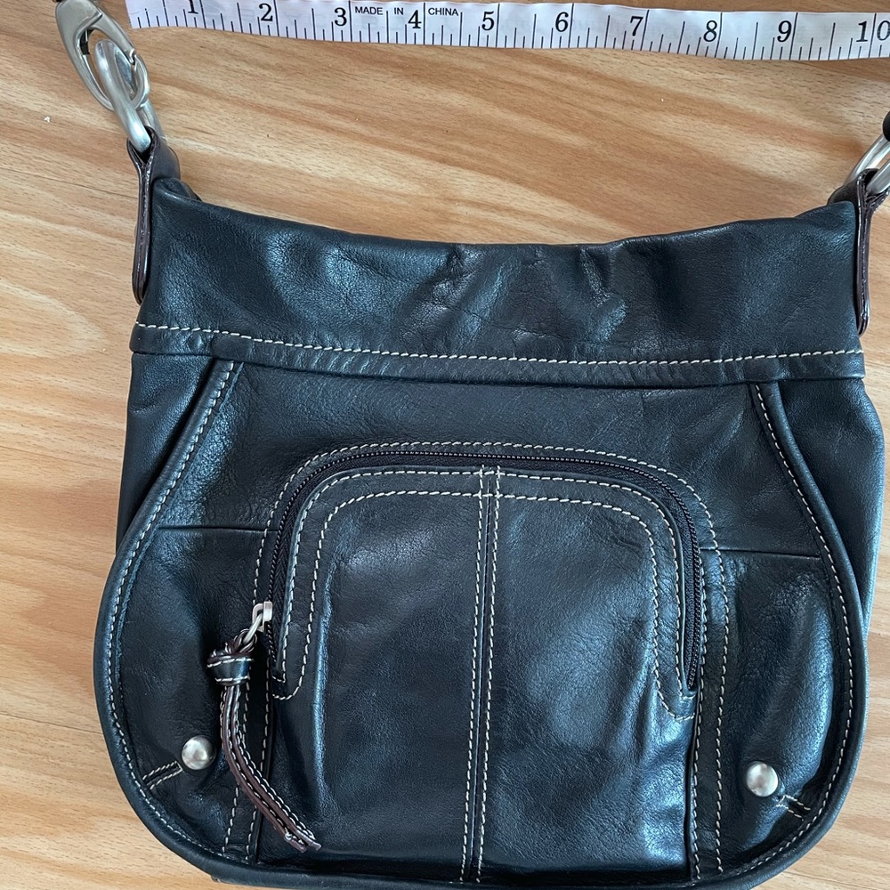 Vintage Clarks Black Leather Crossbody Bag - Picture 2 of 10